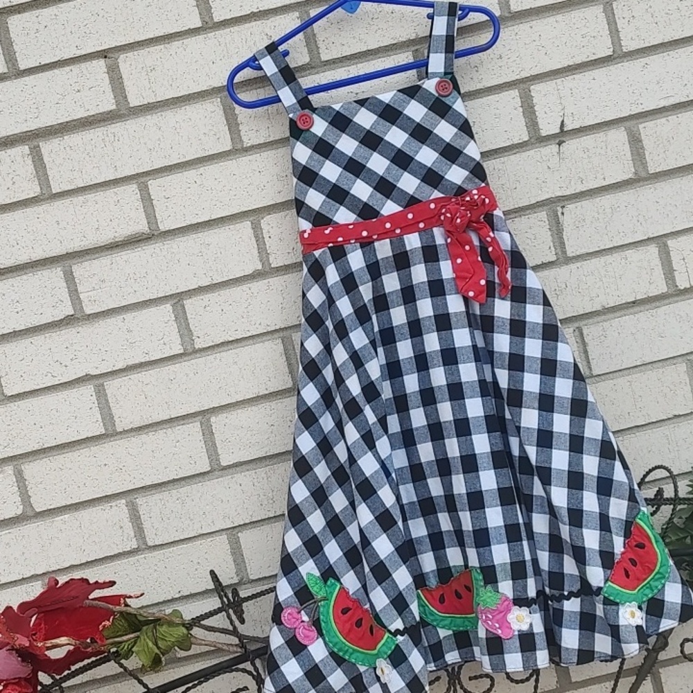 🍉 Dress with Red Polka Dot Belt - Picture 5 of 10